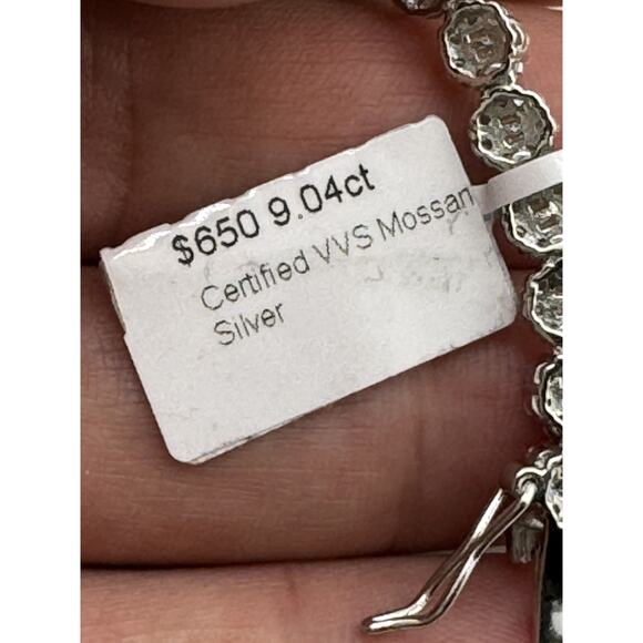 Certified VVS Moissanite 925 Sterling Silver 9.04ct Tennis Bracelet - Picture 12 of 15